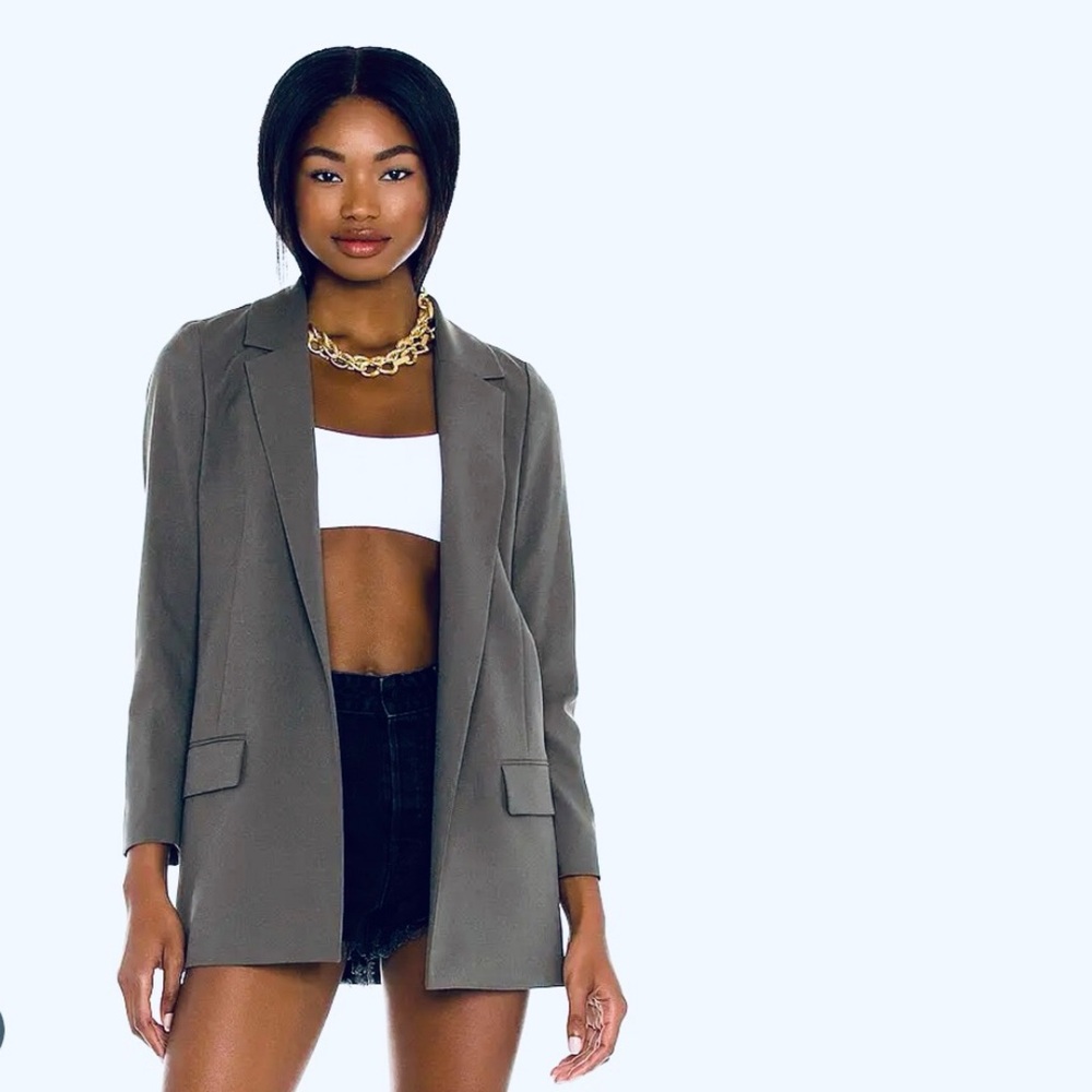 All Saints Aleida Everyday Tri Blazer Gray Long